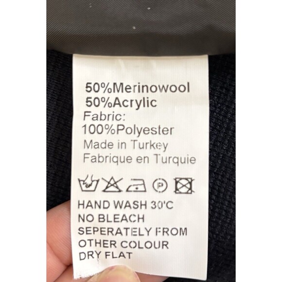 MAISON WOOLIES Puffer Merino Wool Vest Mens Large Full Zip Pockets Navy Classic - Picture 10 of 13